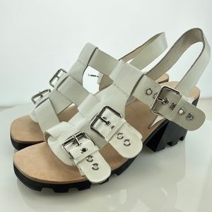 Jeffrey Campbell Riveter Buckle Sandal Sz 10